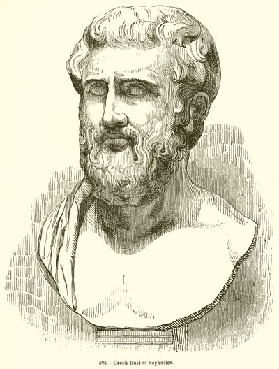 Griekse buste van Sophocles door English School