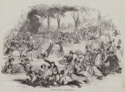 Greenwich Park, Holiday Hill (gravure) door English School