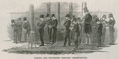 Greenwich Royal Hospital Schools; Het nemen en registreren van sextantwaarnemingen door English School