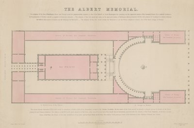 Grondplan van het Albert Memorial, zoals voorgesteld bij Burlington House door English School