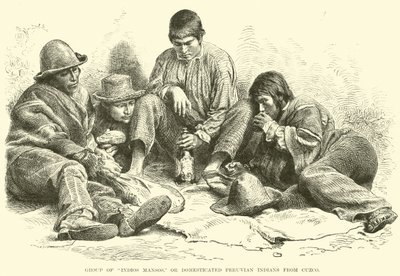 Groep Indios Mansos, of gedomesticeerde Peruaanse indianen uit Cuzco door English School