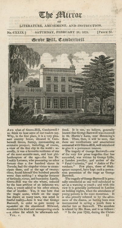 Grove Hill in Camberwell door English School
