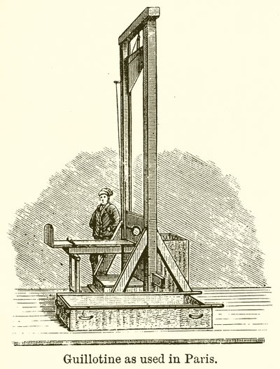 Guillotine zoals gebruikt in Parijs door English School