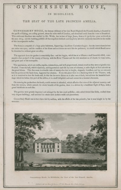 Gunnersbury House, Middlesex, zetel van wijlen Prinses Amelia door English School