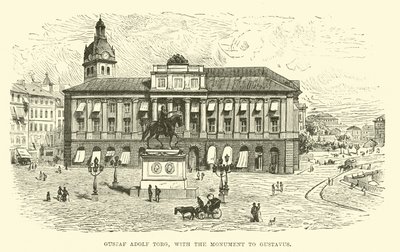 Gustaf Adolf Torg, met het monument voor Gustavus door English School