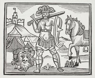 Guy die Armarant heeft gedood, illustratie uit Chap-books van de Achttiende Eeuw door John Ashton, uitgegeven 1882 door English School