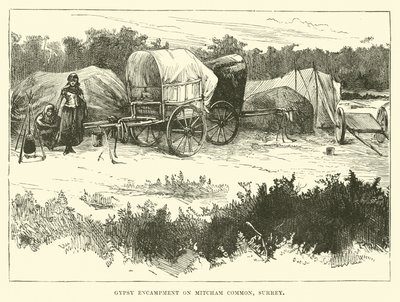 Zigeunerkamp op Mitcham Common, Surrey door English School