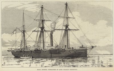 HMS Condor, onder bevel van Lord Charles Beresford (gravure) door English School
