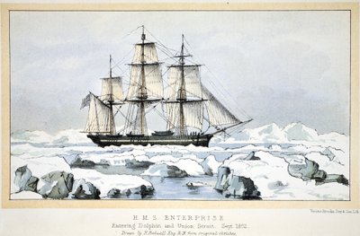 HMS Enterprise die Dolphin en Union Strait binnenvaart, september 1852 door English School