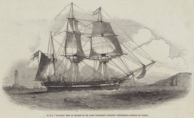 HMS "Plover," gestuurd om de Arctische Expeditie van Sir John Franklin te Zoeken door English School