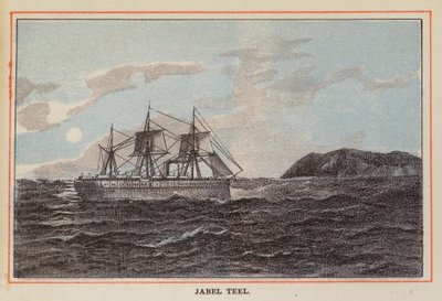 HM Indisch Troepenschip: Jabel Teel (gekleurde gravure) door English School