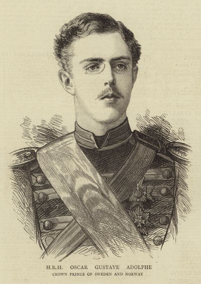 HRH Oscar Gustave Adolphe (gravure) door English School