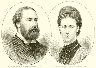 Z.K.H. de Prins van Wales (geb. 9 november 1841). Z.K.H. de Prinses van Wales (geb. 1 december 1844) door English School