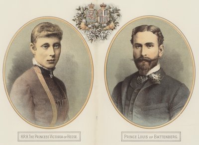HRH de Prinses Victoria van Hessen en Prins Louis van Battenberg door English School