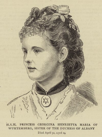HSH Prinses Georgina Henrietta Maria van Wurtemberg, zus van de hertogin van Albany door English School