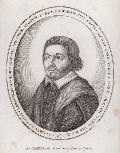 H Brady, Engelse uitgever van een boek over canoniek recht in de late 17e eeuw (gravure) door English School