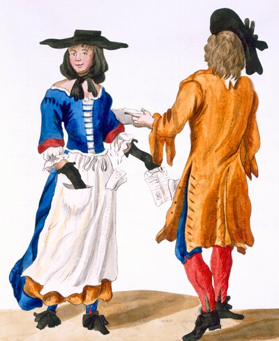 Gewoonten van balladzangers, c.1675 door English School