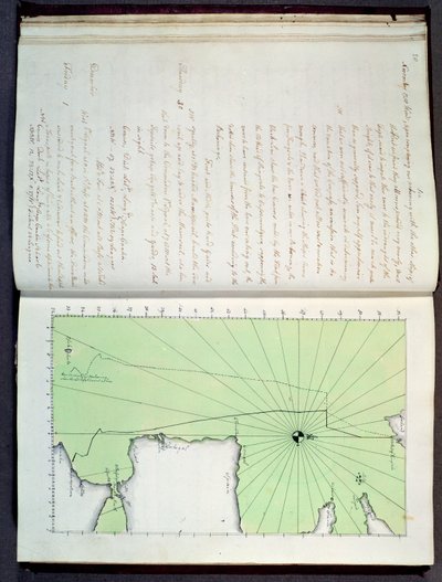 Handgetekende kaart van de kusten van Portugal en Spanje, 1756 door English School