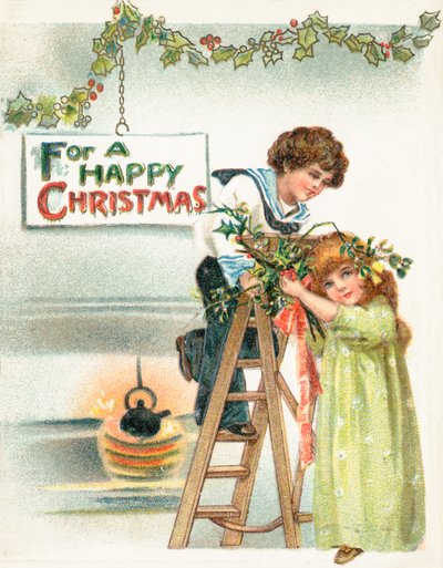 Kerstversieringen ophangen door English School