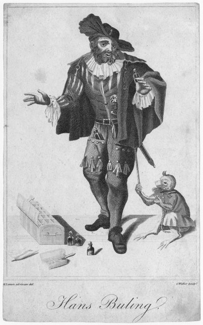 Hans Buling, gegraveerd door G. Walker (19e eeuw) naar een tekening van M. Lamon (19e eeuw) begin 19e eeuw door English School