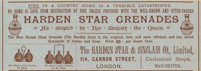 Harden Star Granades, advertentie door English School