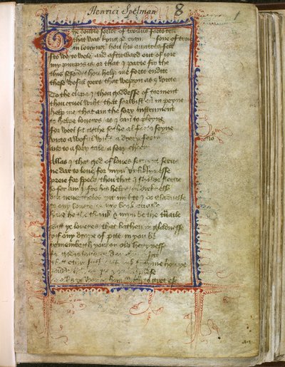 Harley 2392, f.1 Troilus en Criseyde, door Geoffrey Chaucer (perkament) door English School