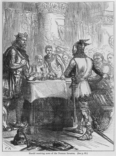 Harold Ontvangt Nieuws van de Normandische Invasie in 1066 door English School
