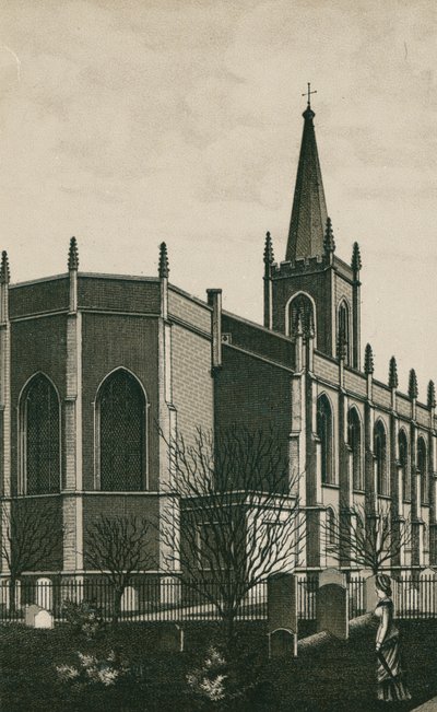 Harwich Kerk (litho) door English School