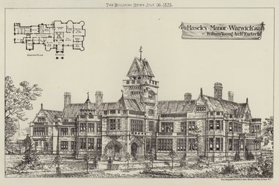 Haseley Manor, Warwick (gravure) door English School