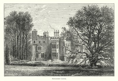 Kasteel van Hawarden (gravure) door English School