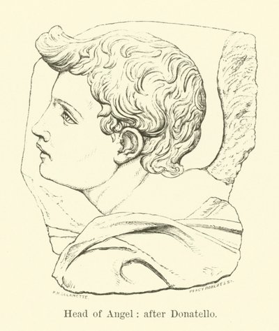 Hoofd van een engel (gravure) door English School