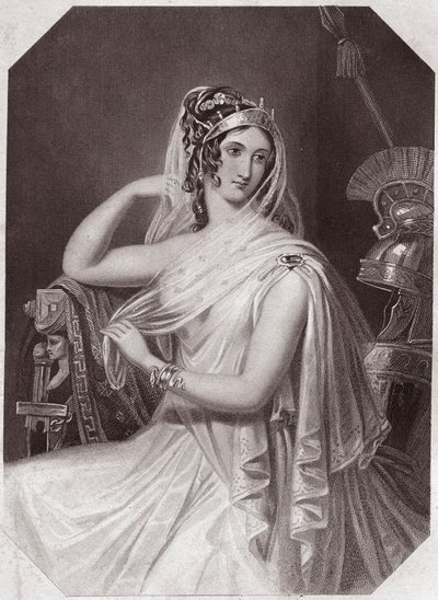 Helena, vrouw van Menelaos (Troilus en Cressida) in - "Galerie des femmes de Shakespeare, collectie van vijfenveertig serieuze portretten door de eerste kunstenaars van Londen, verrijkt met kritische en literaire opmerkingen" door English School