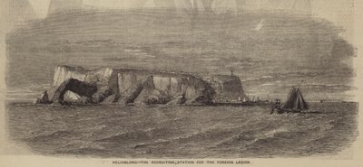 Helgoland, het wervingsstation voor het Vreemdelingenlegioen (gravure) door English School