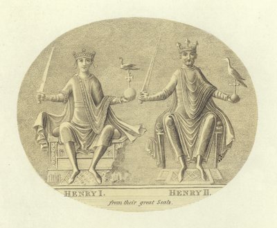 Hendrik I en Hendrik II, koningen van Engeland door English School