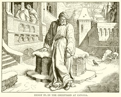 Hendrik IV in de binnenplaats van Canossa door English School