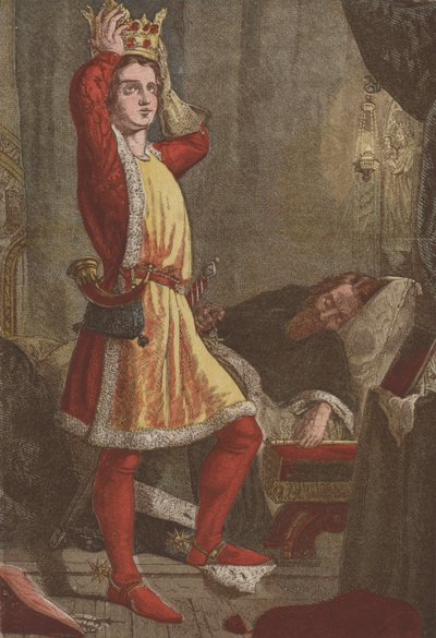 Hendrik, Prins van Wales, de toekomstige Koning Hendrik V, probeert de kroon van zijn vader door English School