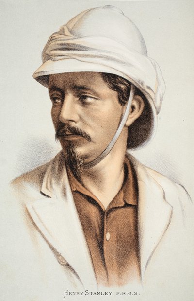 Henry Stanley FRGS, illustratie uit The Pictorial Edition of the Life and Discoveries of David Livingstone door J. Ewing Richie, uitgegeven door A. Fullarton & Co., 1876 door English School