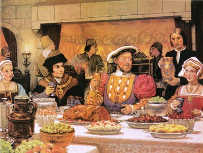 Hendrik VIII met Sir Thomas More aan zijn rechterzijde door English School