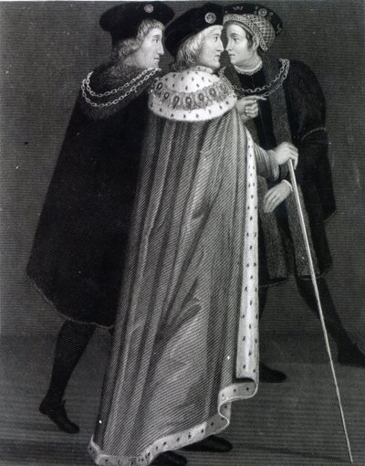 Hendrik VII met Richard Empson en Sir Edmund Dudley door English School