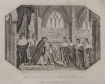 Hendrik VI gekroond tot koning van Frankrijk in de kathedraal van Notre Dame in Parijs, 1431 door English School