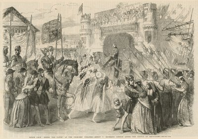 Henry V betreedt Londen na de Slag bij Agincourt door English School