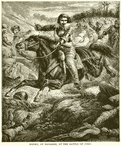 Hendrik van Navarra bij de Slag bij Ivry door English School