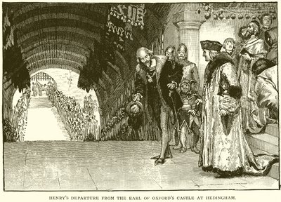 Henrys Vertrek uit het Kasteel van de Graaf van Oxford in Hedingham door English School