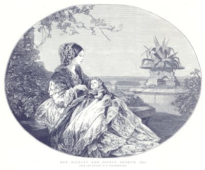 Hare Majesteit en Prins Arthur, 1850 door English School