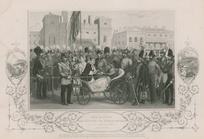 Hare Majesteit deelde de Krimoorlogsmedailles uit bij de Horse Guards, 18 mei 1856 door English School