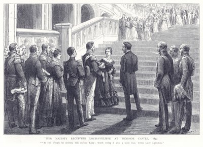 Hare Majesteit ontvangt Louis-Philippe in Windsor Castle, 1844 door English School