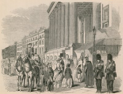 Hare Majesteit bezoekt de tentoonstelling van de Royal Academy door English School