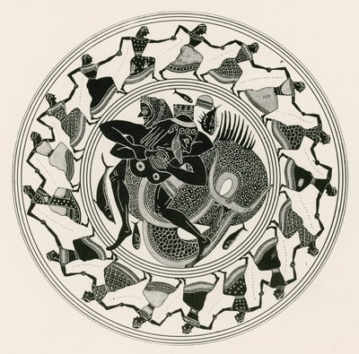 Herakles worstelend met Triton (gravure) door English School