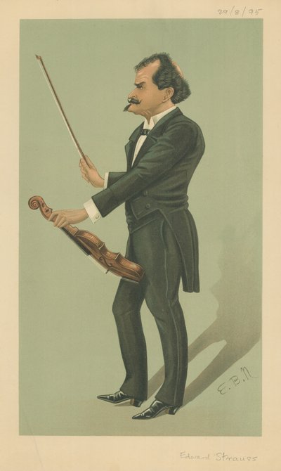 Herr Eduard Strauss, 29 augustus 1895, Vanity Fair cartoon door English School