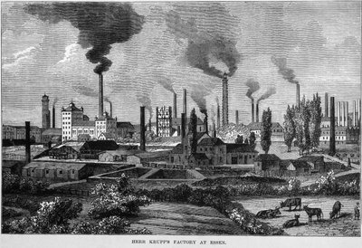 Fabriek van Herr Krupp in Essen, Duitsland door English School